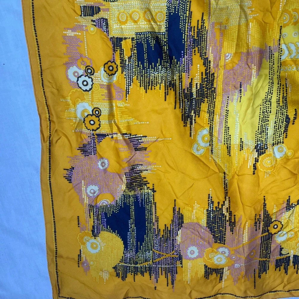 Dior Yellow and Black Scarf 31” X 31”